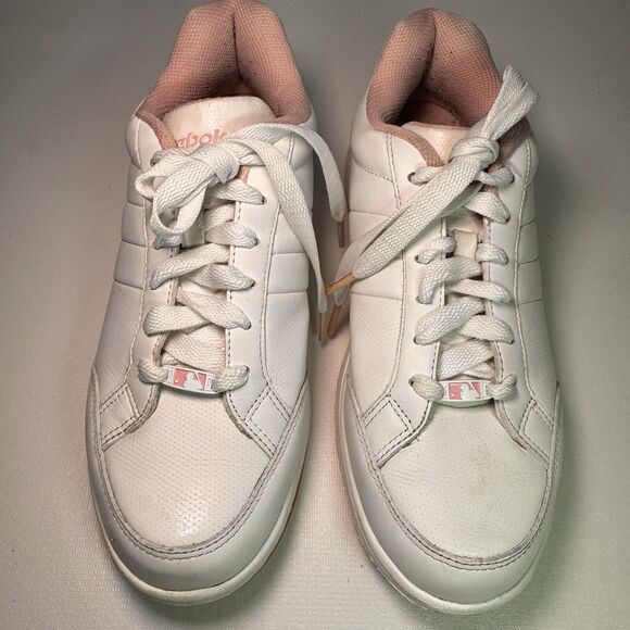 Reebok MLB Authentic Collection New York Yankees White/Pink 2-142952 Size 8.5 - Picture 7 of 12